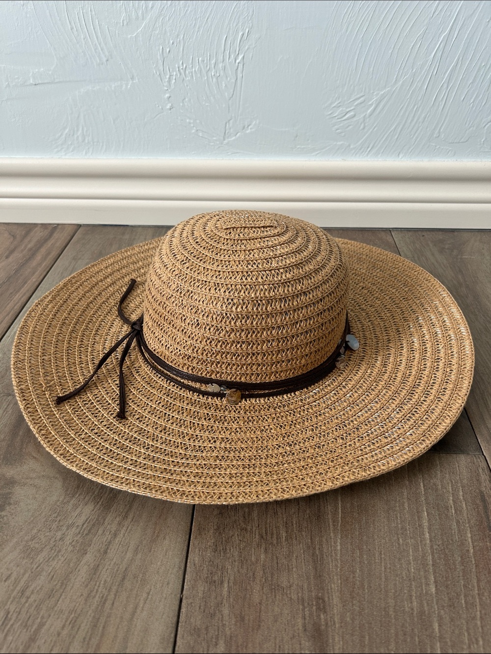 Summer Beach Boho Wide Brim Straw Sun Hat with Decorative Band